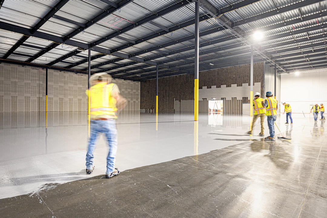 Concrete garage slab prepped for epoxy coating in Allen